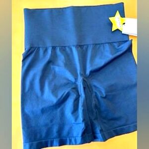 BLANQUII PREGANCY Blue High-Waisted Shorts NWT